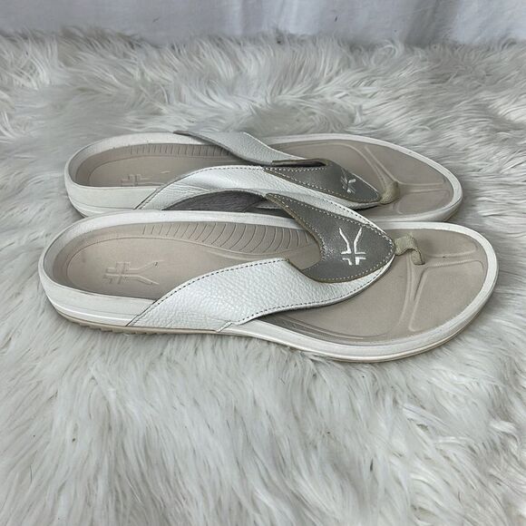 Kuru Kala White/Silver Thong Sandals For Plantar Fasciitis Sz 12 - Picture 5 of 7